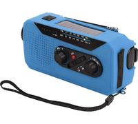 Radio d'urgence à main avec génération d'énergie Radio solaire avec lampe de poche LED 2000mah Chargement pour le camping et la randonnéeBleu EU Type