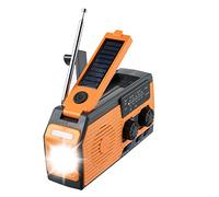 Radio d'urgence à manivelle avec charge solaire 5000 mAh Radio météo avec lampe de poche, alarme SOS et WB/AM/FM pour la survie en cas de catastrophe IP étanche à piles, alarme SOSlampe de poche LED
