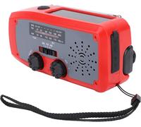 Radio d'urgence à manivelle avec lampe de poche LED AM FM NOAA Radio météo portable avec batterie 2000mAh Chargée par USB Alimentation solaire pour le camping Rouge