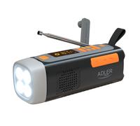 Radio d'urgence Adler AD 1920: panneau solaire, manivelle, USB-C, Bluetooth 5.0