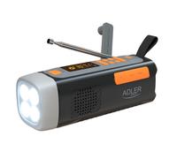 Radio d'urgence Adler, avec panneau solaire, manivelle et batterie externe, Bluetooth 5.0, lampe torche LED 4 W, 4500 mAh, AD 1920