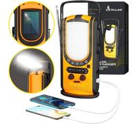 Radio d'urgence AM/FM solaire et manivelle avec Powerbank 6000mAh 6 types de ...