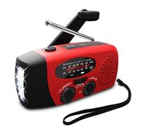 Radio d'urgence avec Batterie Externe 2000 mAh, Charge Solaire/manivelle, AM/FM/WB, Alarme SOS et Lampe de Lecture - Étanchéité IPX4 pour la Survie en extérieur