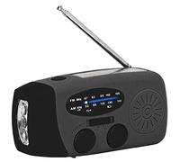 Radio d'urgence avec batterie externe 2000 mAh, manivelle, solaire, lampe de poche LED AM/FM, radio météo portable NOAA pour la maison et l'extérieur, noire