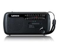 Radio d'urgence portable à manivelle, lampe de poche et banque d'alimentation en un seul appareil Lenco MCR-113BK Noir Noir