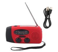 Radio d'urgence portable avec chargeur solaire à manivelle, diffusion NOAA WB AM/FM et lampe torche à 3 LED pour la saison des ouragans et les