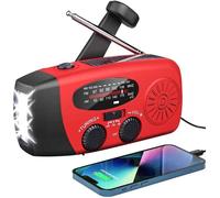 Radio d'urgence portable - Batterie externe 2000 mAh - Lampe torche - Remontage solaire - Alarme SOS - Câble USB - C - Kit de