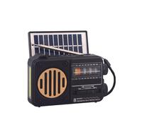 Radio d'urgence portable solaire FM AM Récepteur radio SW1-6 Haut-parleur Bluetooth avec lampe de poche Carte TF Clé USB Lecteur de musique MP3 - Type Solar Gold