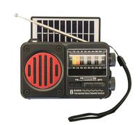 Radio d'urgence Portable solaire FM AM SW1-6 récepteur Radio haut-parleur Bluetooth avec lampe de poche carte TF clé USB lecteur de musique MP3 Red