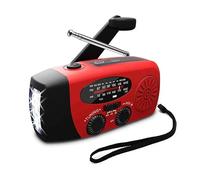 Radio D'urgence - Radio D'urgence à Remonter - 2000 mAh - Radio Avec Batterie D'urgence - Pack D'urgence - Enroulable - Solaire - Lampe de Poche - Banque d'alimentation - Pour Catastrophe/Camping