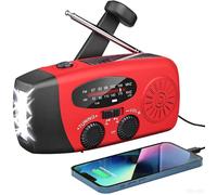 Radio d'urgence solaire : dotée d'une lampe torche LED et prenant en charge les diffusions météo AM/FM/WB (2000 mAh)