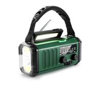 Radio d'urgence solaire E30,10000 mAh,FM, générateur à manivelle,AM, FM, NOAA, LED, alarme SOS, batterie externe, vert militaire