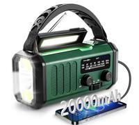 Radio d'urgence Survie Radio Solaire Survie 20000mAh Multifonction AM/FM, Chargeur Solaire pour Téléphone Lampe d'urgence à Manivelle Kit de Survie pour Camping,Randonnée et Urgences