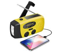 Radio dynamo1 Solaire Portable, Radio A Pile avec Manivelle, Lampe dynamo1 Survie, Kit De Survie Complet, Radios Météo Solaire AM/FM/NOAA avec Lampe De Poche LED, Rechargeable par USB