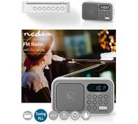 Radio FM 2.1W Horloge et à l'arme Gris-Blanc Léger, Portable, Rechargeable