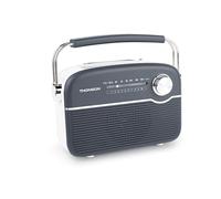 Radio FM Bluetooth 5.4,Batterie Rechargeable, Secteur ou Recharge Solaire Thomson (Grise)