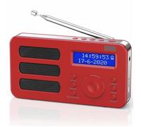 Radio FM DAB Plus Portable Rechargeable Batterie - August MB225 - Petit Poste Radio Rouge Numérique, Affichage Digital, Portative