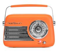 Madison - FREESOUND-VR40OR-MAT - Radio vintage 30W sur batterie longue autonomie - Bluetooth, USB & FM - Orange mat - Vintage, nostalgie, rétro