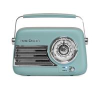 Madison - FREESOUND-VR40BLU-MAT - Radio vintage 30W sur batterie longue autonomie - Bluetooth, USB & FM - Bleu mat - Vintage, nostalgie, rétro