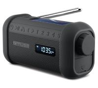 ENCEINTE BLUETOOTH - RADIO PORTABLE - LAMPE TORCHE : SOLAIRE ET DYNAMO - SPLASH PROOF IP64 - NOIR - MUSE