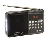 Radio Portable FM MP3 - TOKAÏ - Gris - Lampe 4 LEDs - Entrées USB et Micro SD - 10W