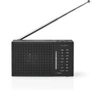 Nedis Radio FM RDFM1200BK – Portable AM/FM 1.5 W Analogique Alimentée par Pile Noir