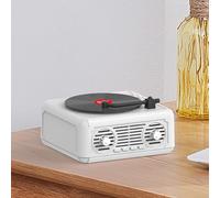 Radio FM portable Haut-parleur intégré Haut-parleur Bluetooth blanc rétro compatible avec Bluetooth Radio vintage FM Prise en charge TF USB pour pique-niques, fêtes, camping, voyages, 118x118x65 mm