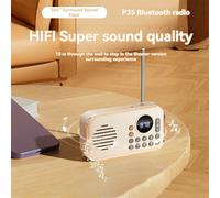 Radio FM portable rechargeable, petite enceinte Bluetooth sans fil, son stéréo surround, USB, radio vintage, rose