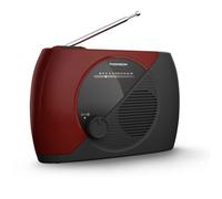 THOMSON Radio Portable FM, Tuner Analogique, Secteur ou Piles - Poste Compact pour Écoute en Tous Lieux, Couleur Rouge et Noir - RT353