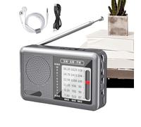 Radio FM - Poste Radio Mondial avec Écouteurs - Batterie Rechargeable, Récepteur Ondes Courtes Bande Intégrale pour Extérieur, Maison, Voyage et Camping