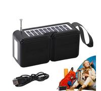 Radio FM, Radio Solaire Portable avec Lampe Torche LED, Haut-Parleur Double pour Urgences et Camping - Équipement de Survie pour Pêche, Randonnée et Voyage