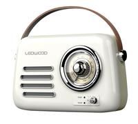 Ledwood Radio rétro portable Alma – FM, Bluetooth 5.3, USB, 30W, batterie 3,7V 1500mAh – Blanc