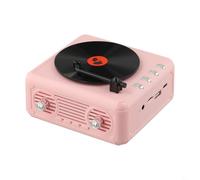 Radio FM rétro portable avec haut-parleur USB et support carte TF Design compact et sortie 5 W Parfait pour les voyages et l'extérieur (rose)