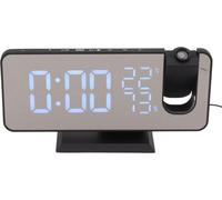 Radio FM Réveil intelligent numérique à LED Réveil à projection numérique à LED pour chambre à coucher Chevet Black Body Black Character