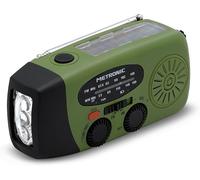 Radio Fm Solaire Portable Chargement 2000Mah Dynamo - Poste Avec Bouton Sos Urgence - Fonction Torche Eclairage Led - Verte Et Noire - 477216
