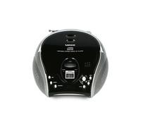 Radio FM Stéréo Portable avec Lecteur CD et Antenne Télescopique Noir / Argent