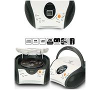 Radio FM Stéréo Portable - Lecteur CD Noir et Blanc
