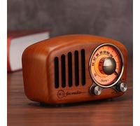Radio FM Vintage rétro en bois de noyer avec carte TF améliorée de basse forte de Style classique à l'ancienne - Type cherry wooden