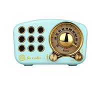Radio FM Vintage rétro en bois de noyer avec carte TF améliorée de basse forte de Style classique à l'ancienne - Type blue