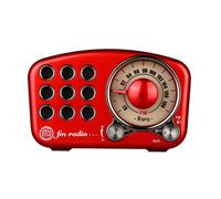 Radio FM Vintage rétro en bois de noyer avec carte TF améliorée de basse forte de Style classique à l'ancienne - Type red