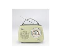 Radio Halterrego Enceinte Radio retro RMS 5W, Bluetooth, Radio FM, lecteur USB, Aux IN, Batterie rechargeable, vert olive