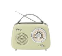 Halterrego Enceinte/Radio rétro, RMS 5W, Bluetooth, Radio FM, Lecteur USB, Aux in, Batterie Rechargeable, Vert Olive