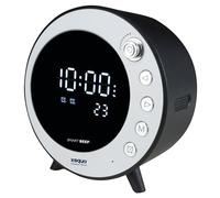 Radio Horlage Reveil Numerique Portable Rechargable Double Alarme Bluetooh FM Petit Compact Lecteur MicroSD 32GB Haut Parleur 5W Musique Maison Matin