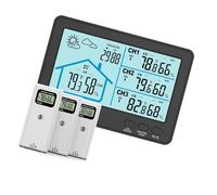 Radio-hygromètre à 3 transducteurs, thermographe, cinq écrans LCD, transmission de données en direct, structure d'observation météorologique pour plusieurs pièces, hygromètre et stations météo