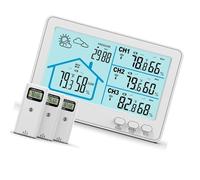 Radio-hygromètre à 3 transducteurs, thermographe, cinq écrans LCD, transmission de données en direct, structure d'observation météorologique pour plusieurs pièces, hygromètre et stations météo