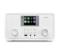 MEDION Radio Internet P85027 (Dab Plus, Radio FM, Spotify Connect, WLAN, Bluetooth, Streaming, égaliseur, écran Couleur, USB, AUX, réveil, Fonction Snooze, Sleep Timer) Blanc