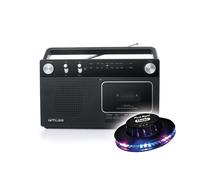 RADIO K7 M-152-RC - Radio analogique FM/MW - Enregistreur de cassette auto-stop - HP de 7.6 cm - Lumière OVNI