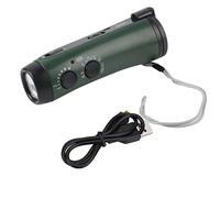 Radio Lampe de Poche Multifonction à Manivelle, Radio Lampe de Poche LED, Lampe de Poche d'urgence, Chargeur de Téléphone Torche Radio pour Le Camping (Vert)