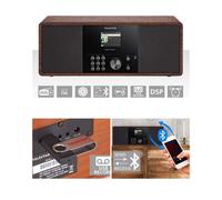 Radio lecteur CD USB DIRAS24 Radio multifonctionnelle DAB+ FM Internet Bluetooth Wood Look Écran couleur TFT