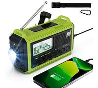 Radio météo 5000 mAh à manivelle solaire d'urgence AM/FM/SW NOAA Radio de survie portable pour la maison et l'extérieur avec 5 modes d'alimentation, alarme SOS, lampe de poche, lampe de lecture